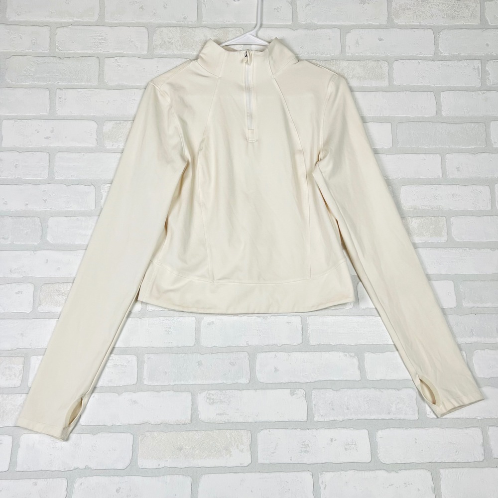 Yogalicious Lux Crosstrain Everyday Half Zip Pullover Ivory Large